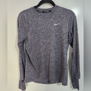 Womens Nike Heathered Gray Long Sleeve Shirt, Size Small